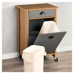 Die moderne Hausfrau Küchenwagen mit Mülltrennsystem Eiche, grau