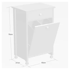Die moderne Hausfrau Küchenwagen mit Mülltrennsystem weiß