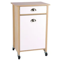 Die moderne Hausfrau Küchenwagen mit Mülltrennsystem Eiche, weiß