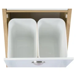 Die moderne Hausfrau Küchenwagen mit Mülltrennsystem Eiche, weiß