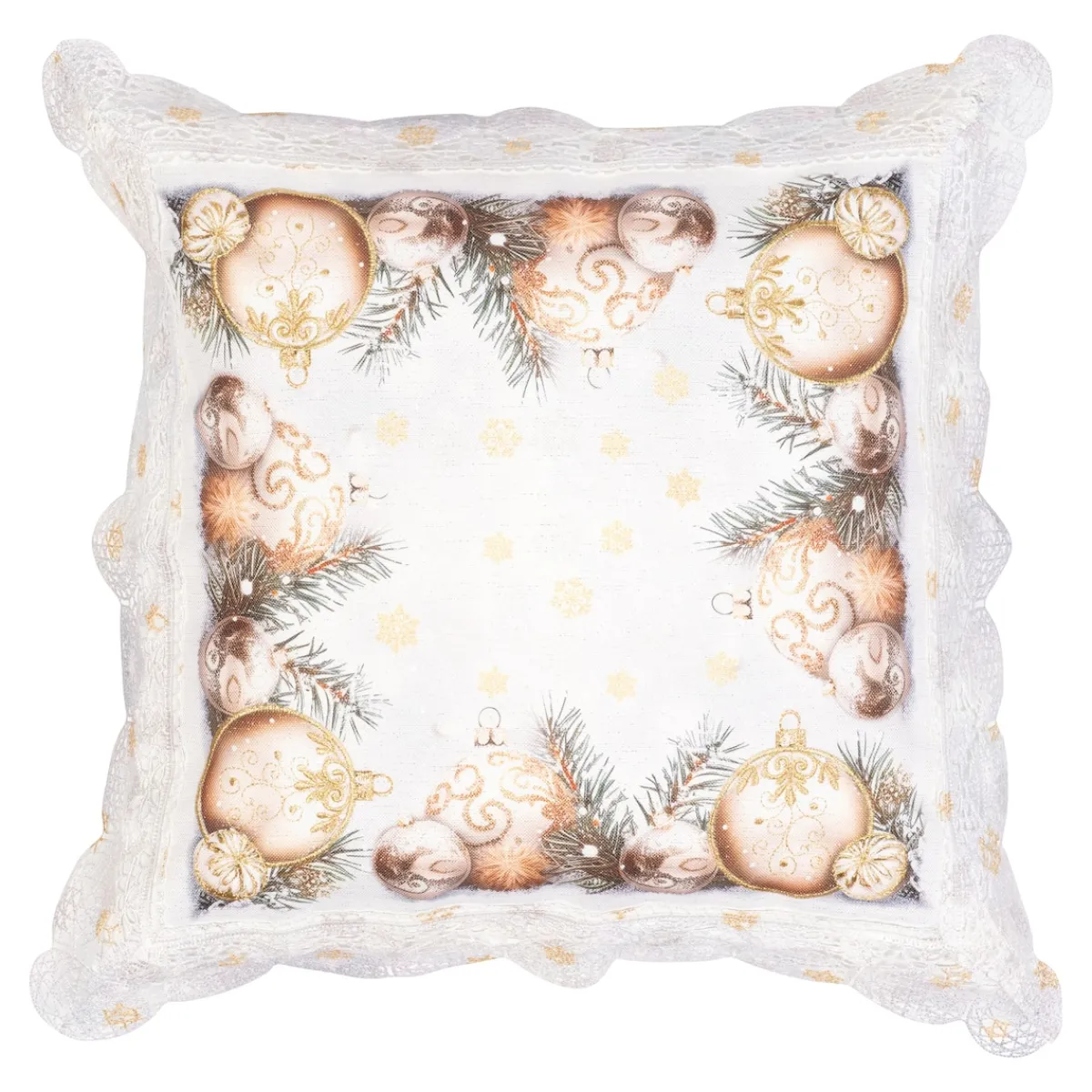 Die moderne Hausfrau Kissenhülle „Festtagskugeln“, 40x40 cm