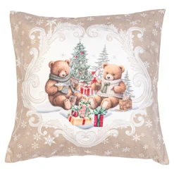 Die moderne Hausfrau Kissenhülle "Teddy-Bescherung", 40x40 cm
