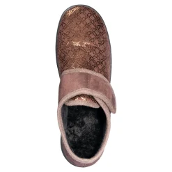 Damen Die moderne Hausfrau Kletthausschuh „Elegant“ schoko