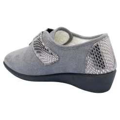 Damen Die moderne Hausfrau Klett-Hausschuh „Hanna“ warm anthrazit