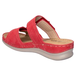 Damen Die moderne Hausfrau Klettpantolette „Annette" rot