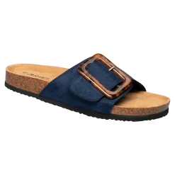 Damen Die moderne Hausfrau Klett-Pantolette „Miriam“ blau