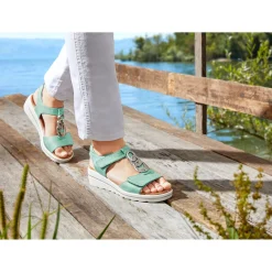 Damen Die moderne Hausfrau Klett-Sandale 