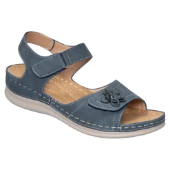 Damen Die moderne Hausfrau Klettsandalette „Carmen“ blau