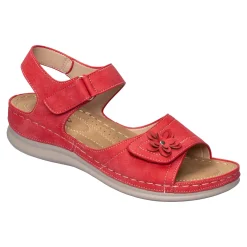 Damen Die moderne Hausfrau Klettsandalette „Carmen“ rot