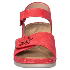 Damen Die moderne Hausfrau Klettsandalette „Carmen“ rot