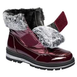 Damen Die moderne Hausfrau Klettstiefel „Leonita“ bordeaux
