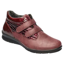 Damen Die moderne Hausfrau Klett-Stiefelette „Helga“ bordeaux
