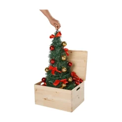 Die moderne Hausfrau Künstlicher Pop-up-Weihnachtsbaum mit LED-Beleuchtung, geschmückt, 90 cm