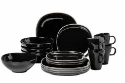Die moderne Hausfrau Kombiservice, Keramik Isora Schwarz