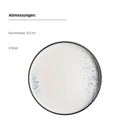 Die moderne Hausfrau Kombiservice, Porzellan Pintar Beige / Blau