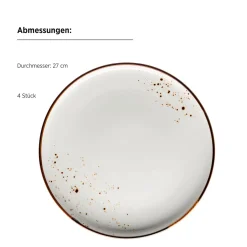 Die moderne Hausfrau Kombiservice, Porzellan Pintar Beige / Braun