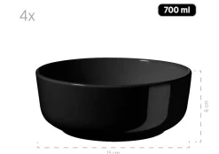 Die moderne Hausfrau Kombiservice, Steinzeug ALENIA Schwarz