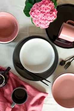 Die moderne Hausfrau Kombiservice, Steinzeug ALENIA Rosa