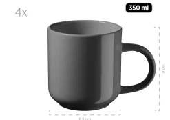 Die moderne Hausfrau Kombiservice, Steinzeug ALENIA Grau