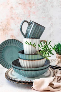 Die moderne Hausfrau Kombiservice, Steinzeug Confino Beige