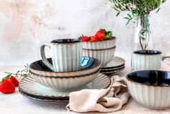 Die moderne Hausfrau Kombiservice, Steinzeug Confino Beige