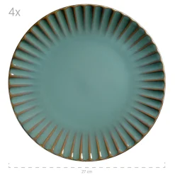 Die moderne Hausfrau Kombiservice, Steinzeug Confino Petrol