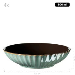 Die moderne Hausfrau Kombiservice, Steinzeug Confino Petrol