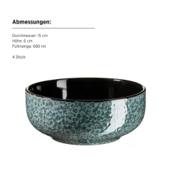 Die moderne Hausfrau Kombiservice, Steinzeug Filippa Grün