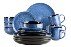 Die moderne Hausfrau Kombiservice, Steinzeug Filippa Blau