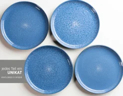 Die moderne Hausfrau Kombiservice, Steinzeug Filippa Blau