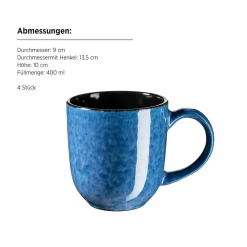 Die moderne Hausfrau Kombiservice, Steinzeug Filippa Blau