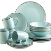 Die moderne Hausfrau Kombiservice, Steinzeug METALLIC RIM Mint