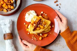 Die moderne Hausfrau Kombiservice, Steinzeug METALLIC RIM Rot, Braun, Orange, Beige