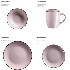 Die moderne Hausfrau Kombiservice, Steinzeug METALLIC RIM Lavendel