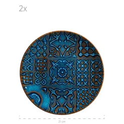 Die moderne Hausfrau Kombiservice, Steinzeug Trad. Tiles Blau