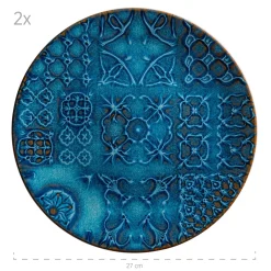 Die moderne Hausfrau Kombiservice, Steinzeug Trad. Tiles Blau