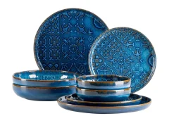 Die moderne Hausfrau Kombiservice, Steinzeug Trad. Tiles Blau