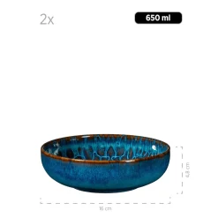 Die moderne Hausfrau Kombiservice, Steinzeug Trad. Tiles Blau