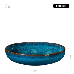 Die moderne Hausfrau Kombiservice, Steinzeug Trad. Tiles Blau