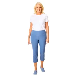 Damen Die moderne Hausfrau Komfort-Capri-Schlupfhose „Karin“ rauchblau