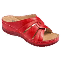 Damen Die moderne Hausfrau Komfort-Pantolette "Beate" rot