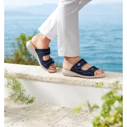 Damen Die moderne Hausfrau Komfort-Pantolette mit Leder „Lisa“