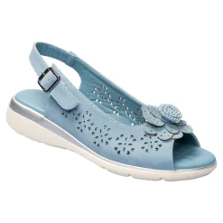 Damen Die moderne Hausfrau ﻿Komfort-Sandalette „Rose“ rauchblau