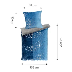 Die moderne Hausfrau Kuschel-Bettwäsche "Cashmere like“, 2-teilig, 135x200 cm blau