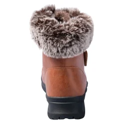 Damen Die moderne Hausfrau Kuschel-Klettstiefelette „Steffi“ cognac