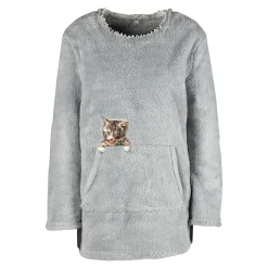 Damen Die moderne Hausfrau Kuschel-Pullover "Kater Carlo"