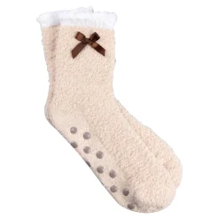 Die moderne Hausfrau Kuschelsocken „Schleife“, 1 Paar