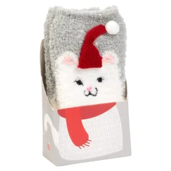 Die moderne Hausfrau Kuschel-Socken „Weihnachtskätzchen“
