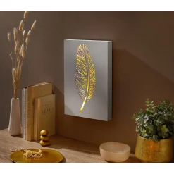 Die moderne Hausfrau LED-Bild „Leuchtfeder“