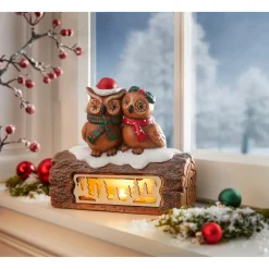 Die moderne Hausfrau LED-Dekofigur „Wintereulen“